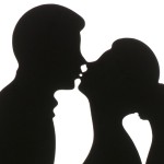 DeKora Brautpaar Tortenfigur Silhouette Kiss, 18cm