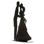 DeKora Brautpaar Tortenfigur Silhouette Kiss, 18cm