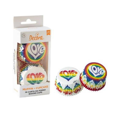 LGBT+ Cupcake Liners Love is Love Cupcake Baking Cups Rainbow Love Muffin Cups