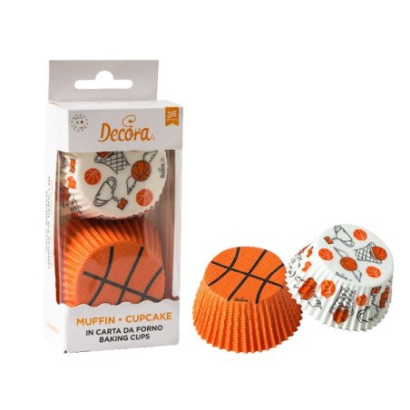 Basketball Cupcake Backförmchen - Sportliche Cupcakeförmchen - NBA Muffinförmchen