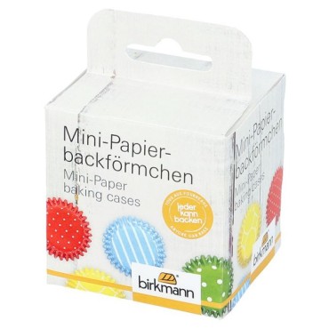 Mini-Papierbackförmchen gemustert 100 Stück - Bunte Mini Cupcakeförmchen - Backförmchen Bunt assoriert
