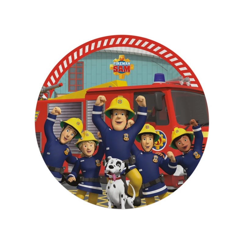 Amscan Fireman Sam Plates, 8 pcs