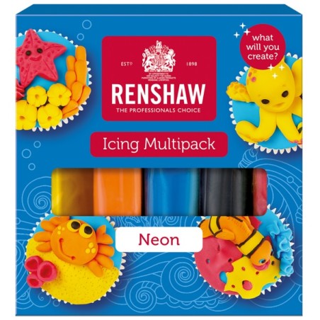 Neon Sugarpaste Kosher - Renshaw Fondant Icing NEON Colours