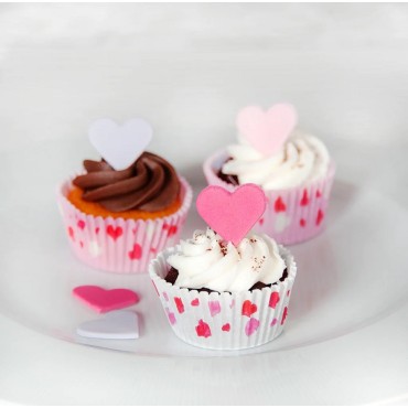Romantic Cupcake Liners  J145 Heart Cupcake Cases - Muffin Liners Heart Print