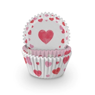 Muffinbackförmchen Herzen - Herzli Cupcake Papierbackförmchen - Romantische Cupcakeförmli