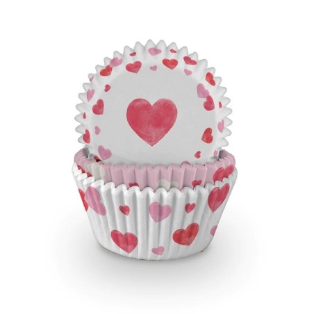 Romantic Heart Cupcake Cases – 75 Romantic Baking Cups Ø 50 x 33 mm