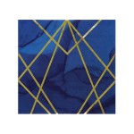 Anniversary House Navy and Gold Geode Lunch Napkins, 16 pcs