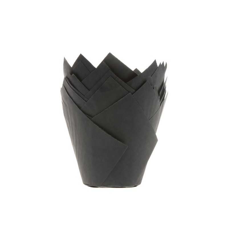 House of Marie BULK Black Tulip Muffin Wraps, 200 pcs