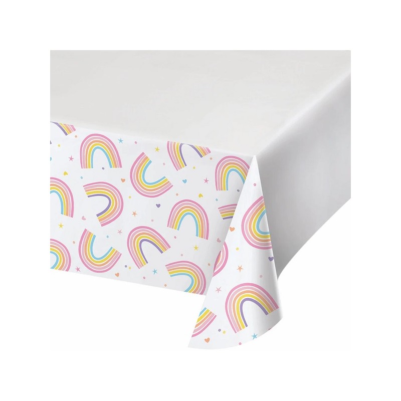 Anniversary House Rainbow Border Print Table Cover, 137 x 274cm