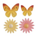 DeKora Edible Wafer Paper Daisy Flower & Butterflies 8 pcs