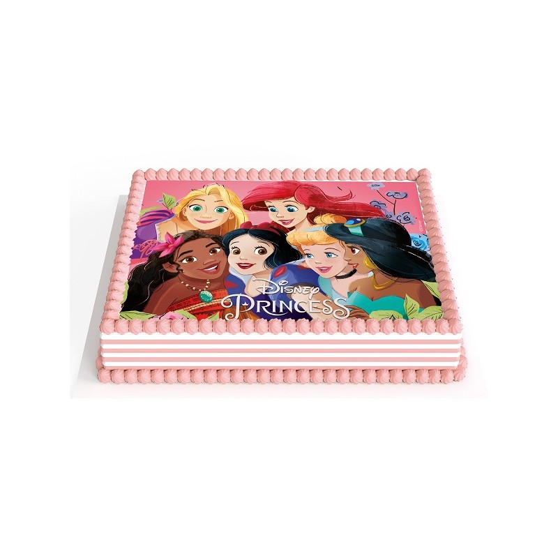 deKora Rectangular Wafer Cake Disc Disney Princess, 15x21cm