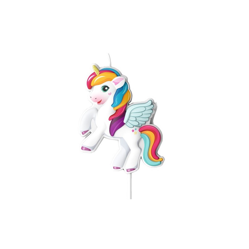 deKora Unicorn Birthday Candle, 7.5x6cm