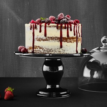 Black Cake Stand 25cm - Avantgarde Cake Stand Black - Luxury Cake Stand Birkmann