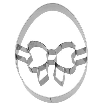 Easter egg cutter with bow embossing - Easter Cookie Cutter Egg with Bow