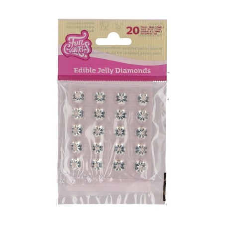 Edible Gemstones - Clear Jelly Diamonds Kosher Cake Decoration