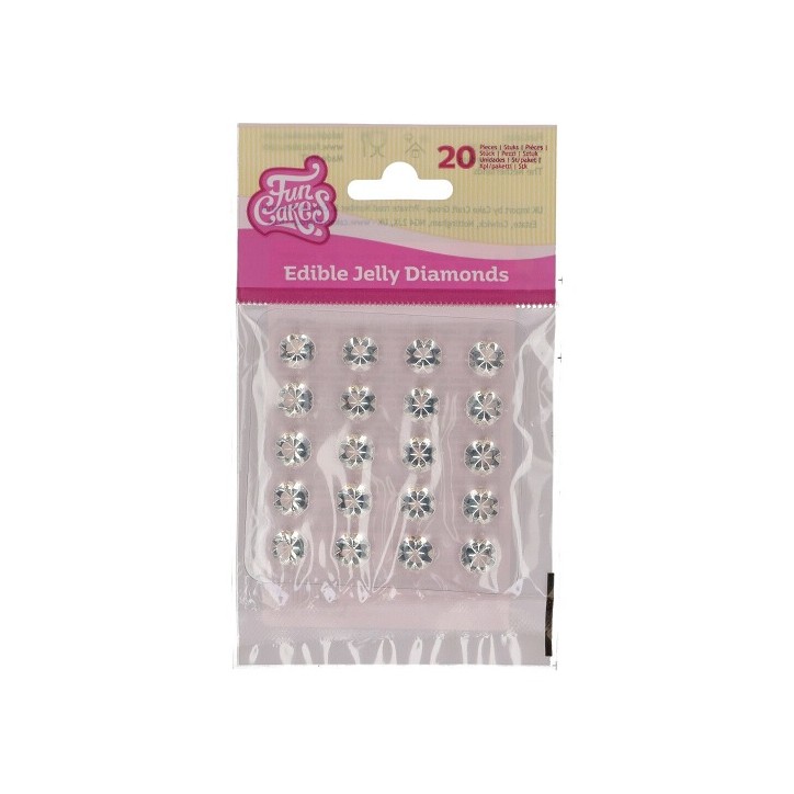Essbare Diamanten 10mm – Clear Jelly Diamanten für Torten