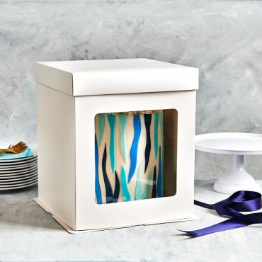Tall Cake Box XXL - 40cm Cake Box with Window - Tall Cake Boxes White