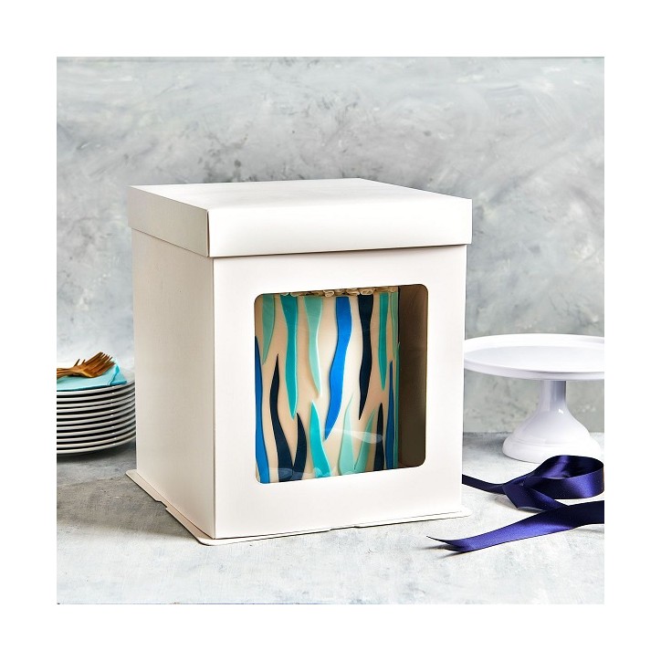 Tall Cake Box XXL - 40cm Cake Box with Window - Tall Cake Boxes White Tall Cake Box XXL - 40cm Cake Box with Window - Tall Cake Boxes White