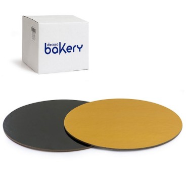 BULK Tortenplatten Grosshandel - 50 Stück Tortenunterlage - Kuchenplatte Gold/Schwarz 32cm