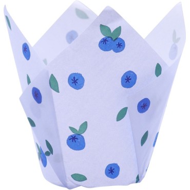 Blaubeer Muffin Backförmchen - Blueberry Tulip Papierbackförmchen,