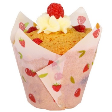 Tulip Cupcake Liners Raspberry - Tulip Baking Cups Rapsberries MC503
