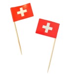 Swiss Flag Toothpick Topper, 25 pcs