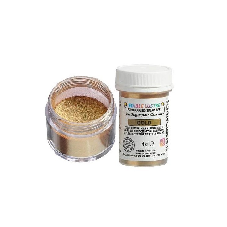 Sugarflair Edible Lustre Gold 4g - Edible Lustre Gold Kosher Sugarflair Edible Lustre Gold 4g - Edible Lustre Gold Kosher