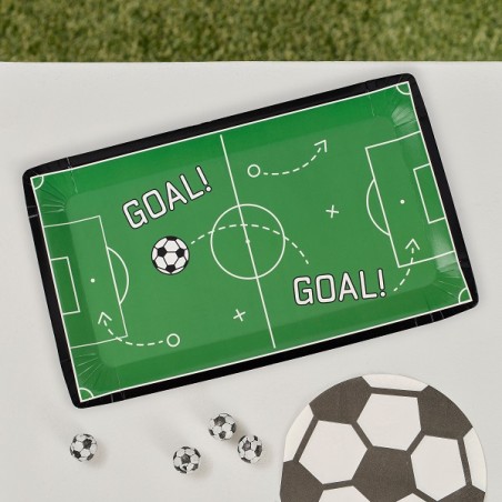 Football Pitch Paper Plates - Soccer Party Plates - Football Field Plates