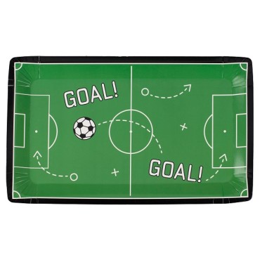 Football Pitch Paper Plates - Soccer Party Plates - Football Field Plates