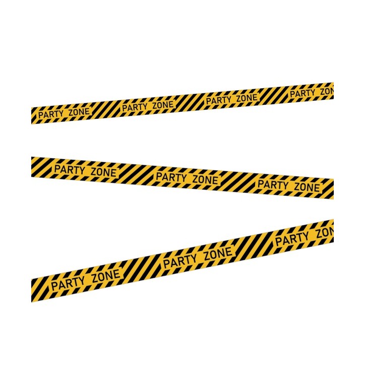 Party Zone Barrier Tape 5m Yellow Black