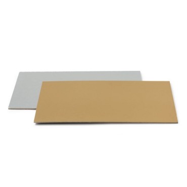Rechteckige Tortenunterlage 25x35cm - Silber/Gold Kuchenunterlage