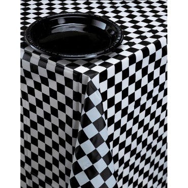 Racing Style Table Cover - Tablecloth Racetrack - Black/White Checkered Tableware