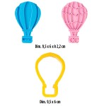 Decora Hot Air Balloon Cookie Cutter with Embosser, 3-pcs