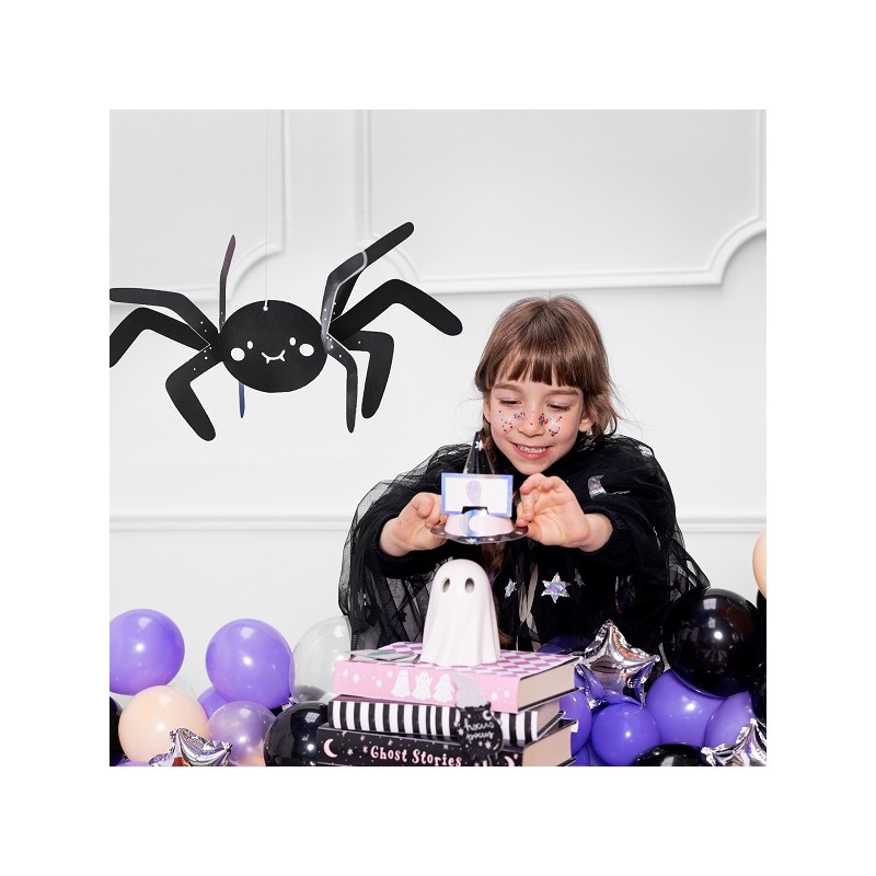 PartyDeco Halloween Hanging Spiders, 5 pcs