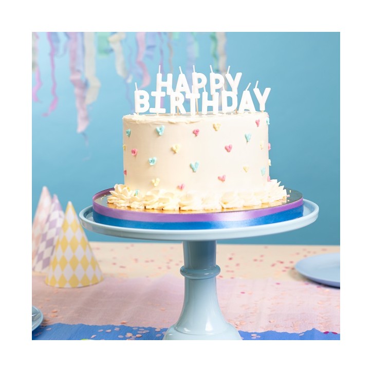 Happy Birthday Letter Candles White Happy Birthday Letter Candles White