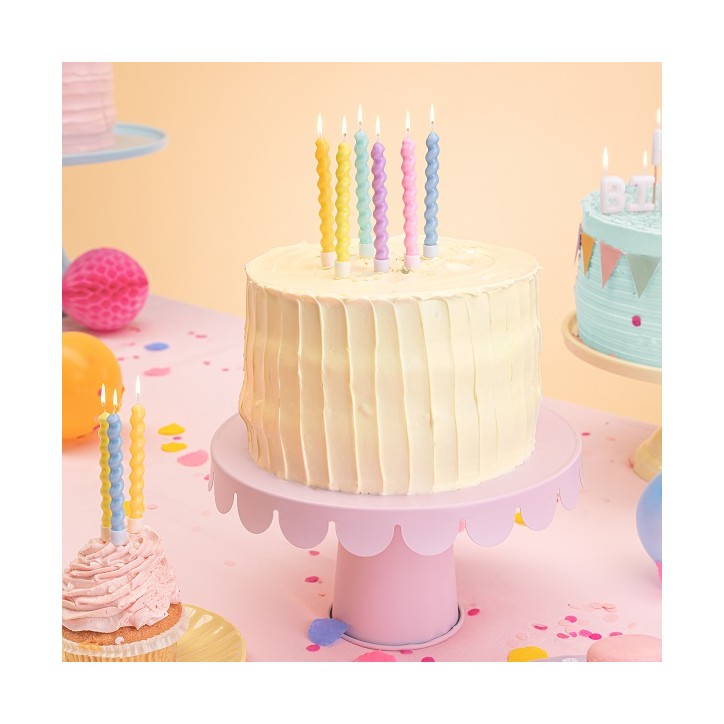 Twisted Pastel Birthday Candles 6 pcs - Birthday Candles Curly