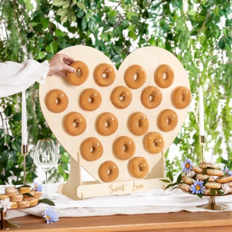 Herz Donutständer aus Holz - Donutständer Hochzeit