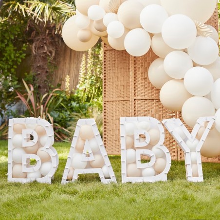 Baby-Ballonständer - BABY Kartonbuchstaben zum Befüllen mit Luftballons