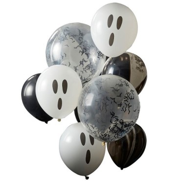 Balloon Bundle - Ghost, bats and marble - Halloween Partyware