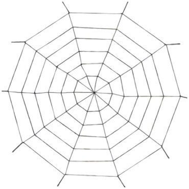 Spinnennetz Partydekoration 152x152cm - Grosses Schwarzes Spinnennetz aus Schnur