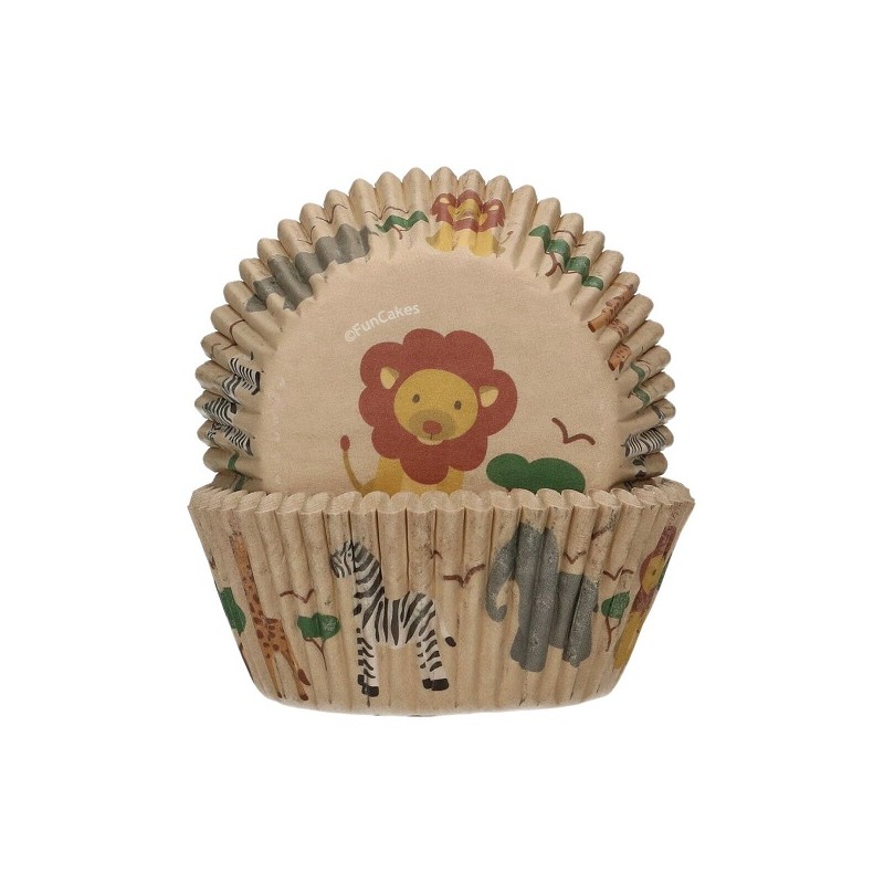 FunCakes Safari Animals Cupcake Cases, 48pcs