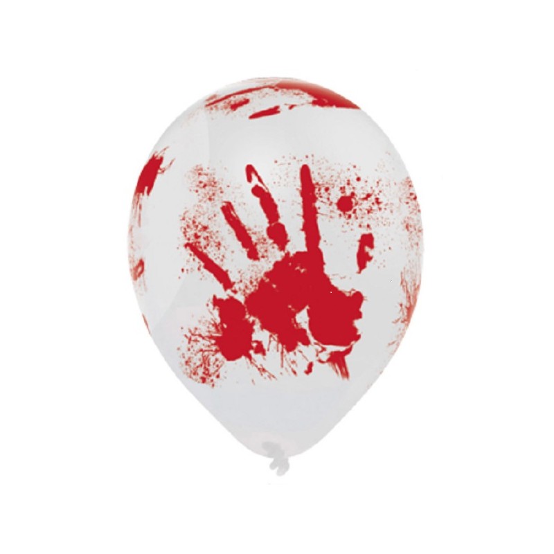Amscan Halloween bloody hand balloons, 6 pcs