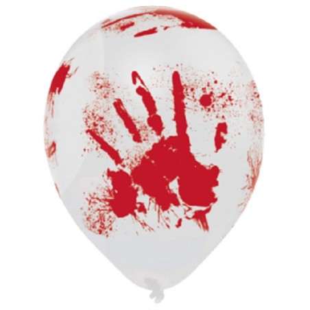 Amscan Halloween bloody hand balloons, 6 pcs