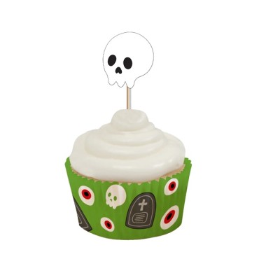 Frankenstein Cupcake Kit with Topper - Eye & Skull Cupcake Topper Halloween J212