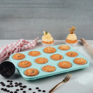 Mint Cupcake Baking Pan - Muffin Baking Tray 12 fold