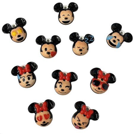 Mickey Emoji Pendant King Cake Figurine - Minnie Mouse Emoji Epiphany Figurine