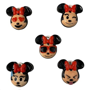 Mickey Emoji Pendant King Cake Figurine - Minnie Mouse Emoji Epiphany Figurine