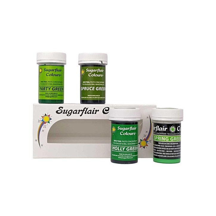 Sugarflair Green Gel Food Colour Set 4x25g Sugarflair Green Gel Food Colour Set 4x25g