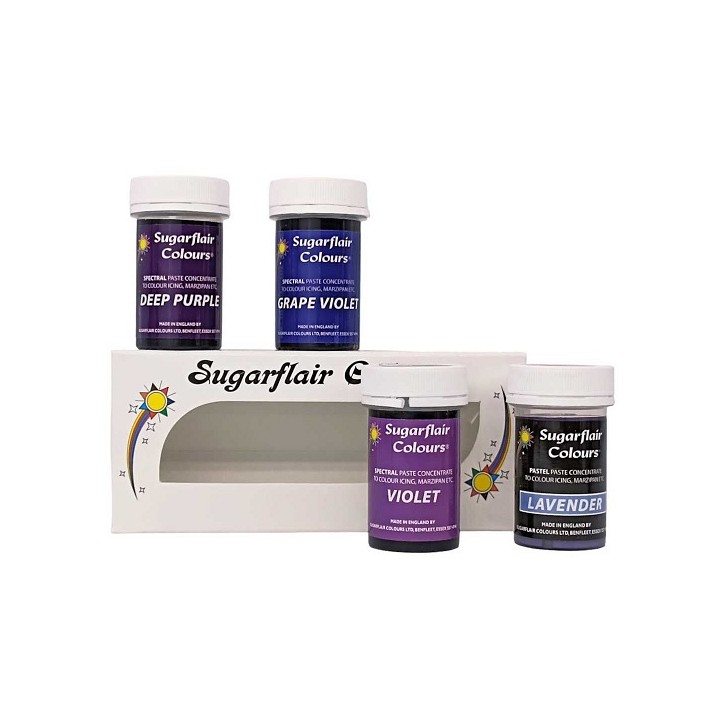 Sugarflair Purple Gel Food Colour Set 4x25g Sugarflair Purple Gel Food Colour Set 4x25g