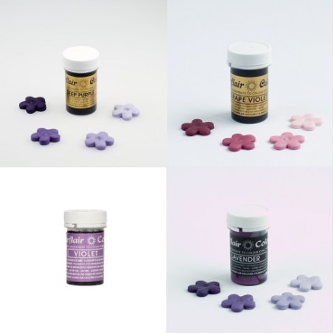 Lila Lebensmittelfarben Set - Sugarflair Purple Paste Set KOSCHER